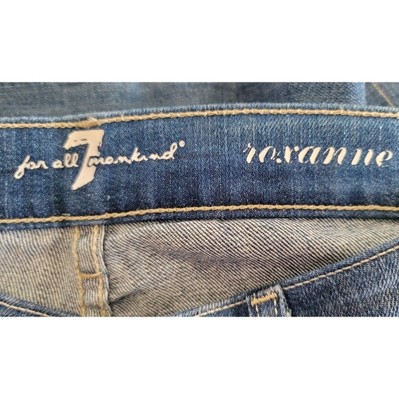 7 For All Mankind Roxanne Ankle Jean 27 Denim Medium Wash Skinny - Picture 10 of 15